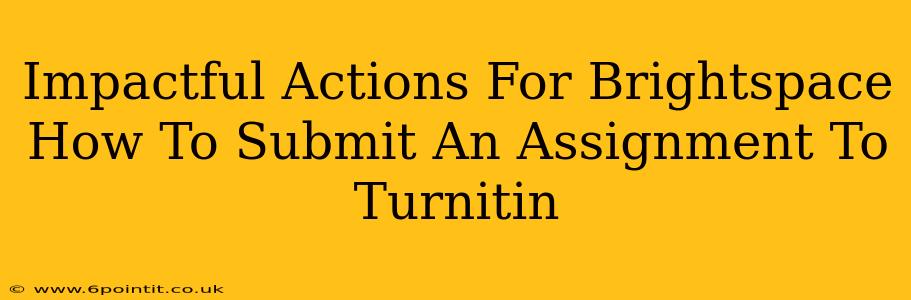 Impactful Actions For Brightspace How To Submit An Assignment To Turnitin
